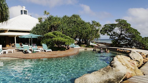 The pool area at the resort on Heron Island.