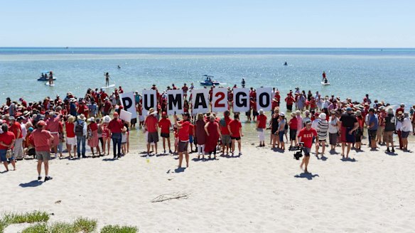 Hundreds of people rallied against a proposed petrol station in Dunsborough.