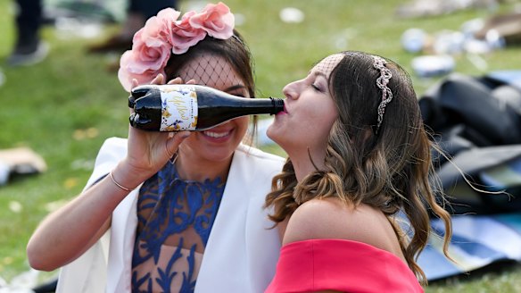Friends enjoy a drink at the end of the day.