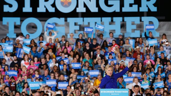 Hillary Clinton speaks at a campaign rally  in Arizona in November 2016.