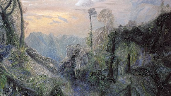 Detail of The sea with morning sun from Springbrook, 1996, by William Robinson.