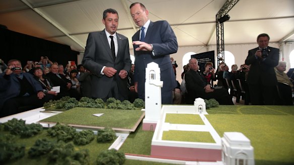 Former prime minister of Australia Tony Abbott at the unveiling of the Sir John Monash Centre Design at the Australian National Memorial, Villers-Bretonneux. 
