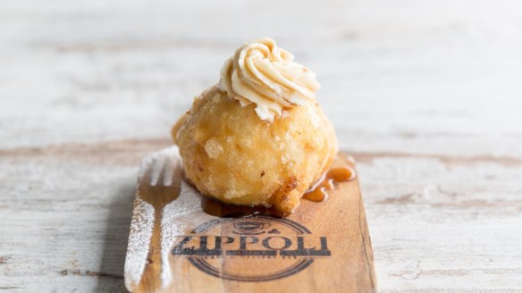 Zippoli Cafe & Dessert Bar's zippoli, a deep-fried doughnut.