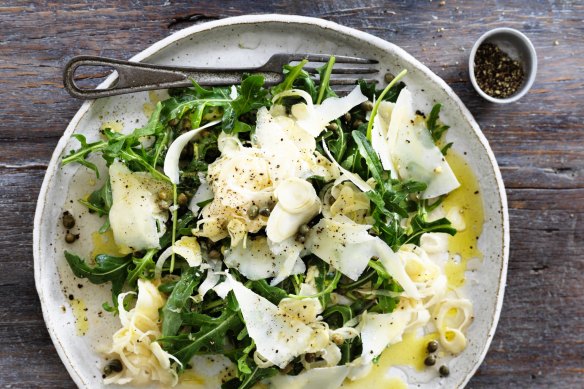 Adam Liaw's grilled gem lettuce with anchovy vinaigrette