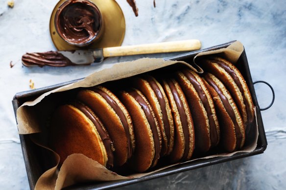 Adam Liaw's Japanese Nutella pancake sandwiches.