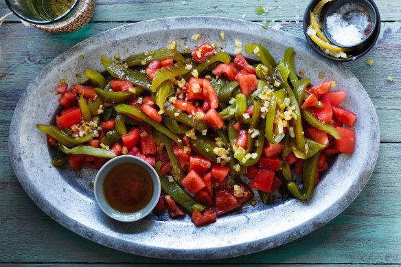 Tomato and capsicum salad.