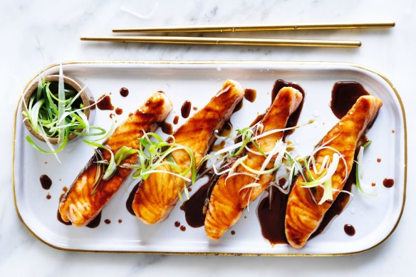 Speedy teriyaki salmon.