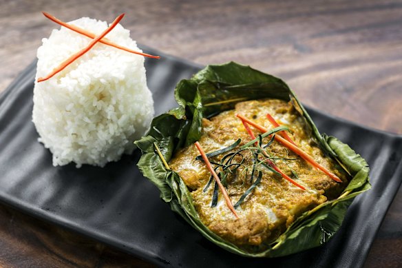 traditional Cambodian khmer fish amok curry meal credit: istock
one time use for Traveller only