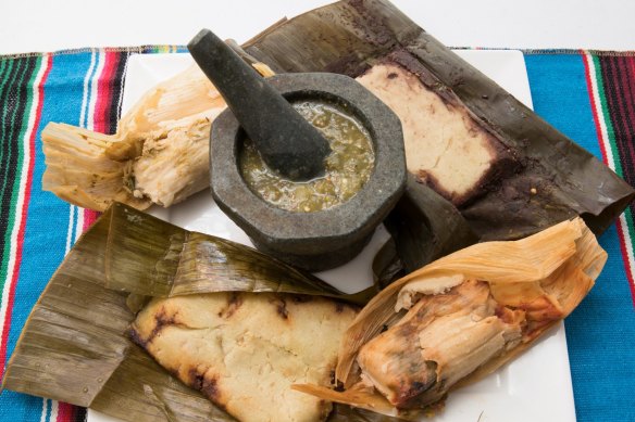 A platter of tamales at the Tamaleria and Mexican Deli in Dulwich Hill.