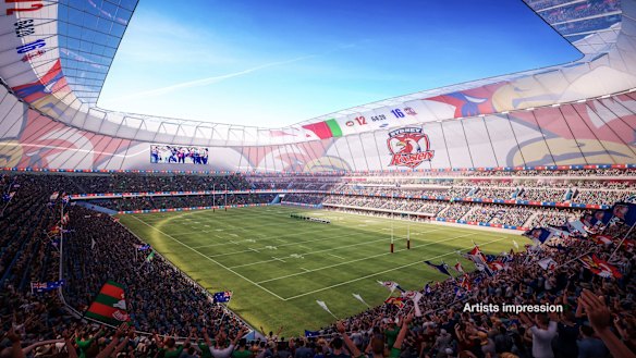 A supplied rendering of one of Sydney's proposed stadiums.