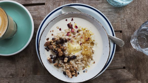 A bowl of activated porridge.