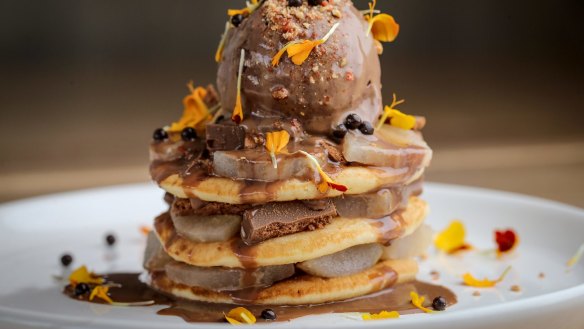 Tim Tam pancake stack.