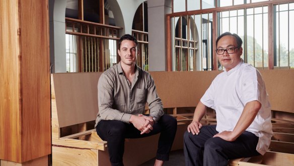 General manager Brad Hammond (left) and chef Ken Yuen are fronting the new Albert Park Hotel. 