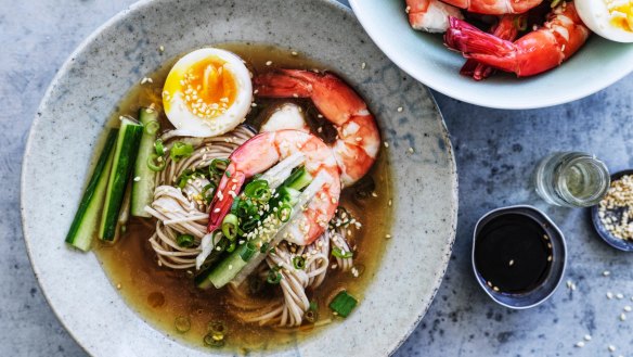 Cold noodle soup for hot days.