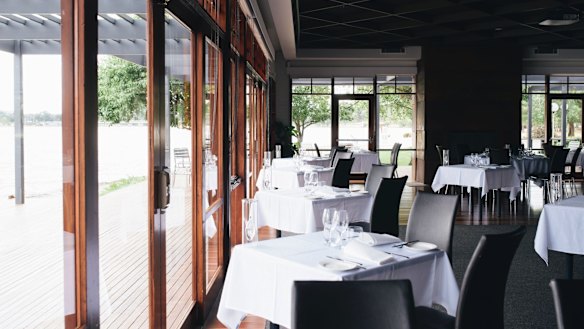 Pure tranquility: Tables look out onto the lake.