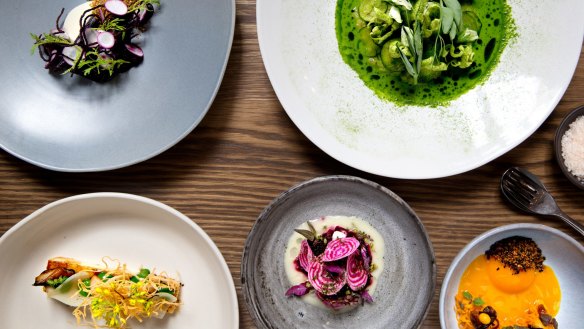 A selection of Brent Savage's vegetarian food at Bentley.