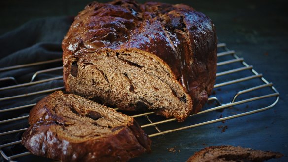 Chocolate brioche-babka (save leftovers for breakfast!).