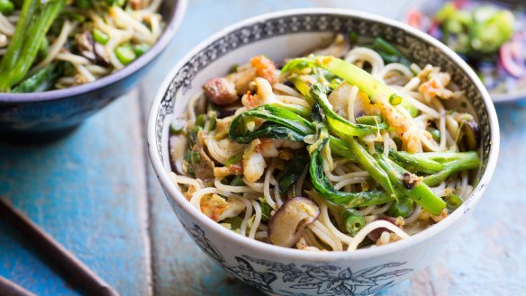 Singapore noodles: Have the separate ingredients to hand so you can throw together this tasty stir-fry in just a few minutes.