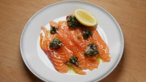 Salmon carpaccio is a go-to dish.