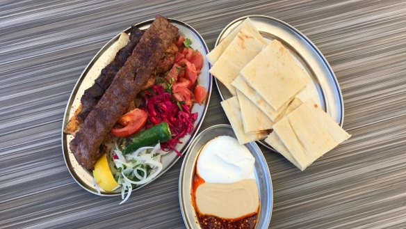 The mixed shish plate from New Star Kebab in Auburn.