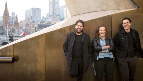 Melbourne-based previous Good Food Guide award-winners (from left) Carlo Grossi of Arlechin and Kylie Millar and Ben Shewry of Attica.