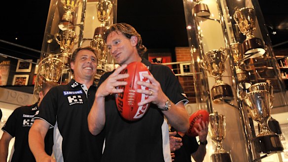 James Hird and Mark Thompson in 2010.