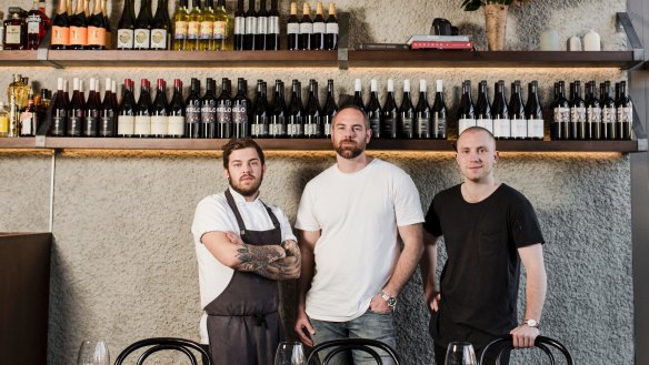 Head chef Josh Lundy (left), owner Gus Armstrong and floor manager Ross McQuinn.