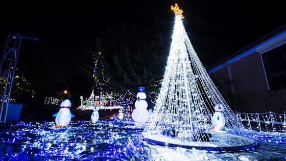 A magical scene in Bissenberger Crescent, Kambah. The lights will be on until december 27.