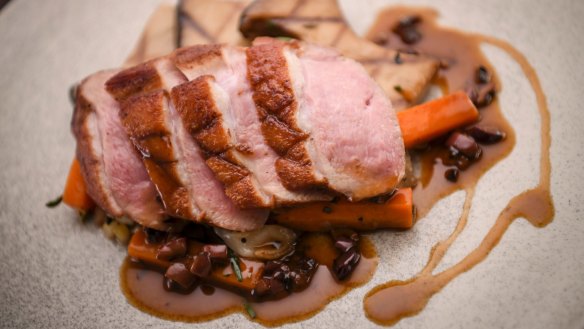 Spice roasted duck breast.