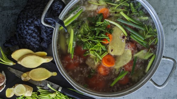 Kylie Kwong's Chinese-style vegetable stock.