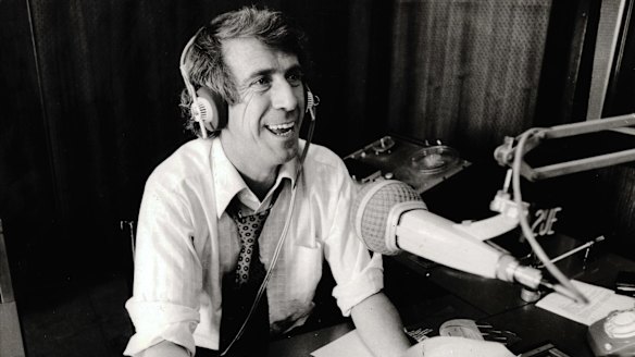 Gary O'Callaghan on air at 2UE in 1978.