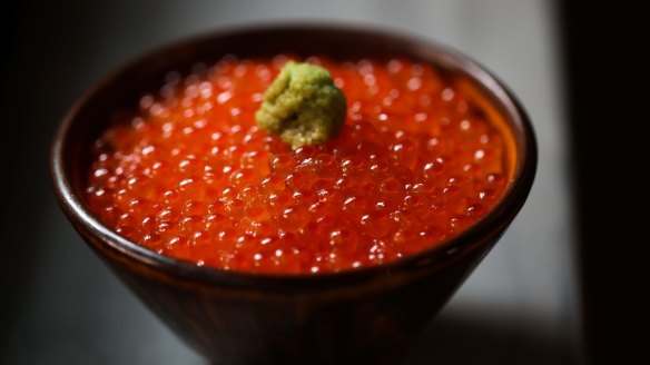 TKG Rice with salmon caviar. 