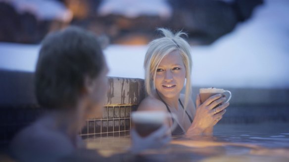 One of the many outdoor spas at Whistler.