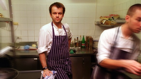 Strode in his kitchen at Pomme.