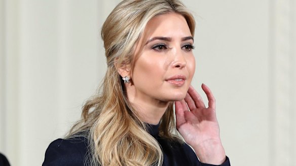 Ivanka Trump at a news conference with President Donald Trump and German Chancellor Angela Merkel.