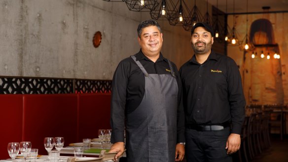 Bamiyan Canberra owner Haseeb Miazad and chef Simarn Singh. 