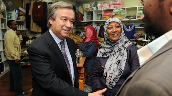 Antonio Guterres, then the UN High commissioner for refugees, meets the African community in Footscray in 2009.
