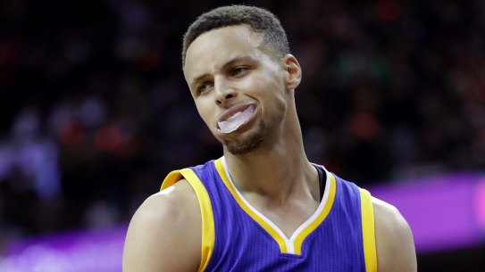 On the bounce: Steph Curry.