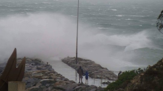 Wild scenes at Cottesloe.