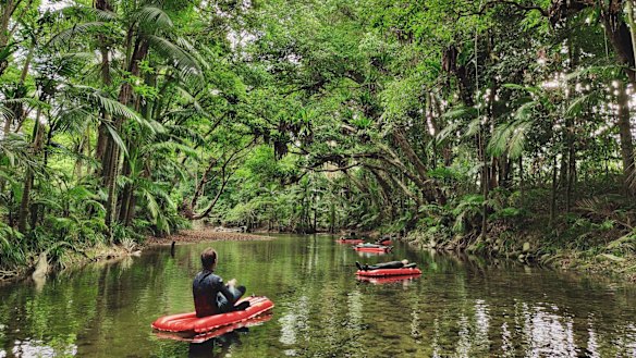 Float on your back and listen to the gurgle of the river in your ears,  watching butterflies flit and kingfishers swoop.