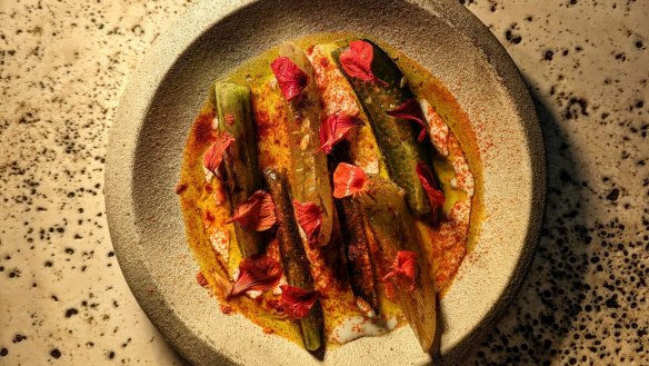 Zucchini flower a la Bombay. 