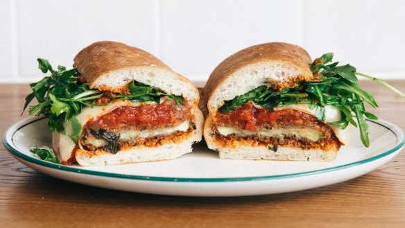 Stan's well-ratioed eggplant parma sandwich.