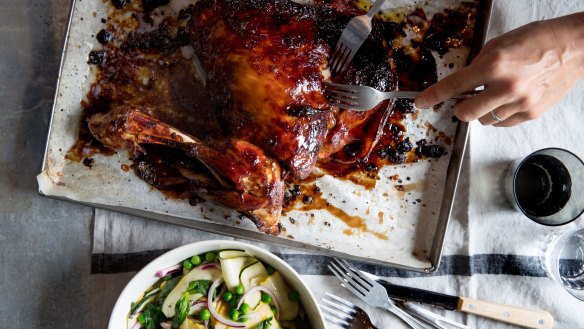 Three Blue Ducks' slow-cooked lamb shoulder. 