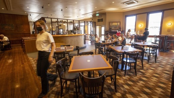 The Orrong Hotel's retro dining room.