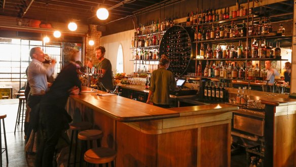 The main bar area at Paradise Alley in Collingwood.