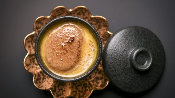 Silky chawanmushi is further enriched with foie gras.