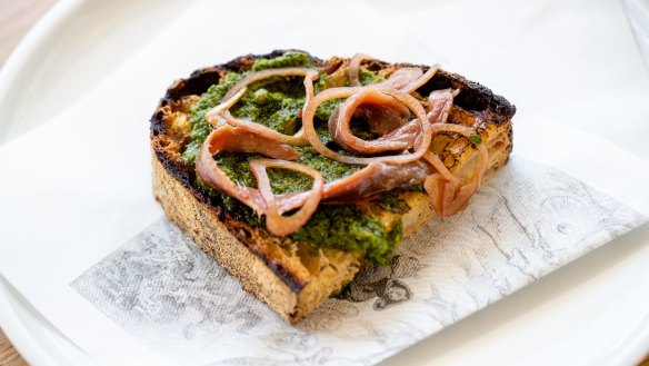 Anchovy toast.