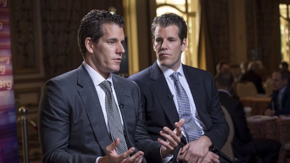 Cameron, left, and Tyler Winklevoss are believed to be the world's first bitcoin billionaires. 