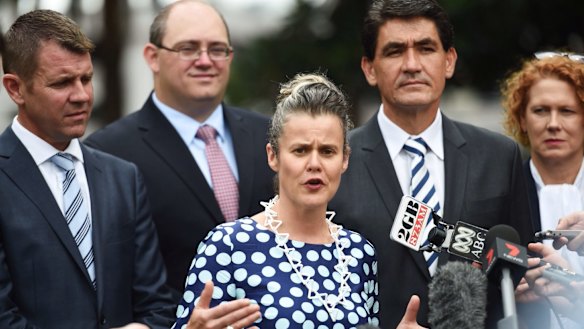 Premier Mike Baird announced the Powerhouse Museum's move to Parramatta in February, pictured with Powerhouse director Rose Hiscock.