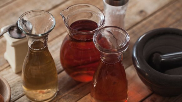 In the olden days, it was a biannual job to make vinegar using wine, beer, or cider and the mother.